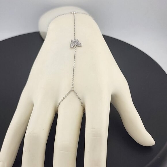 Jewelry - Butterfly Hand Ring Bracelet in 925 Sterling Silver – Dainty & Stylish